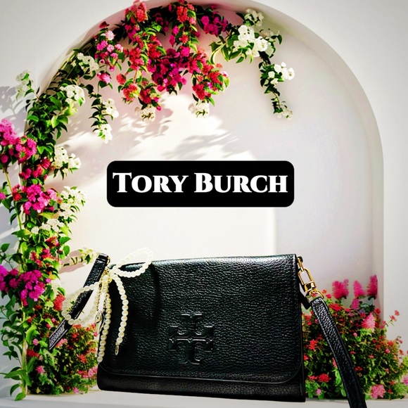 Vintage style Tory Burch small crossbody Bag Black Leather - Picture 3 of 17